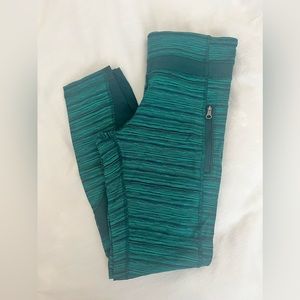 Green Striped Lululemon Inspire Tight - 6